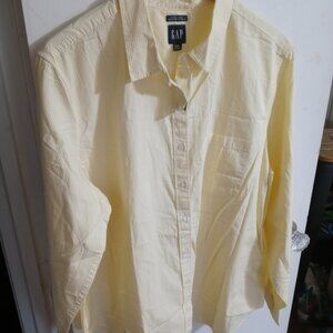 NWT GAP poplin perfect shirt in yellow stripe (XXL)